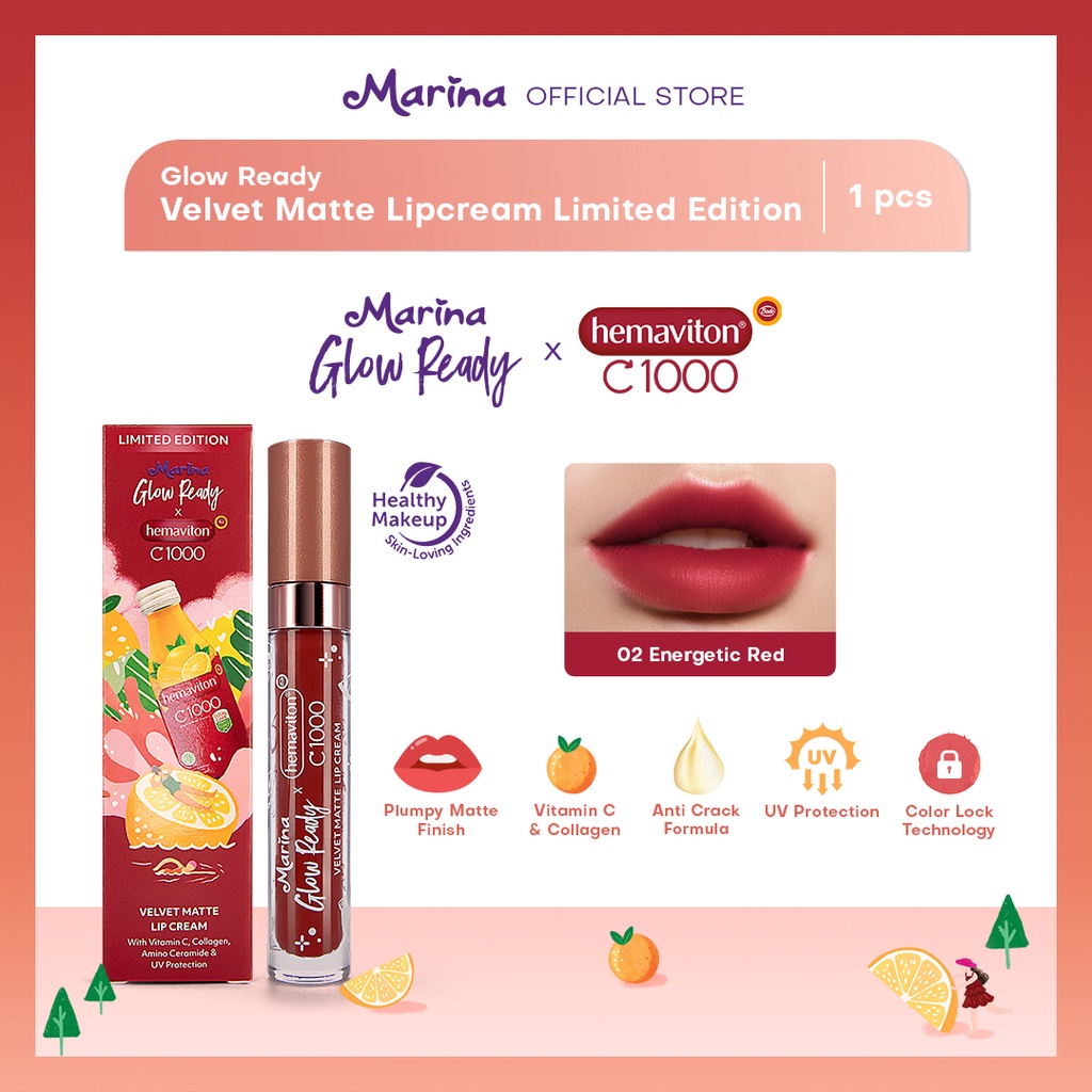 MARINA GLOW READY X HEMAVITON C 1000 VELVET MATTE LIP CREAM - LIMITED EDITION