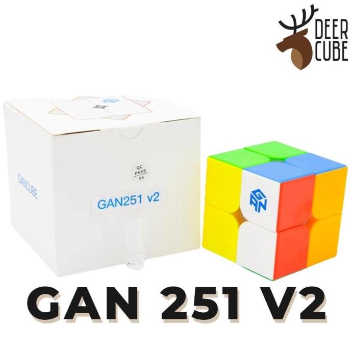 GAN 251 V2 Stickerless - Rubik 2x2 non magnetic bukan magnetik GANS M