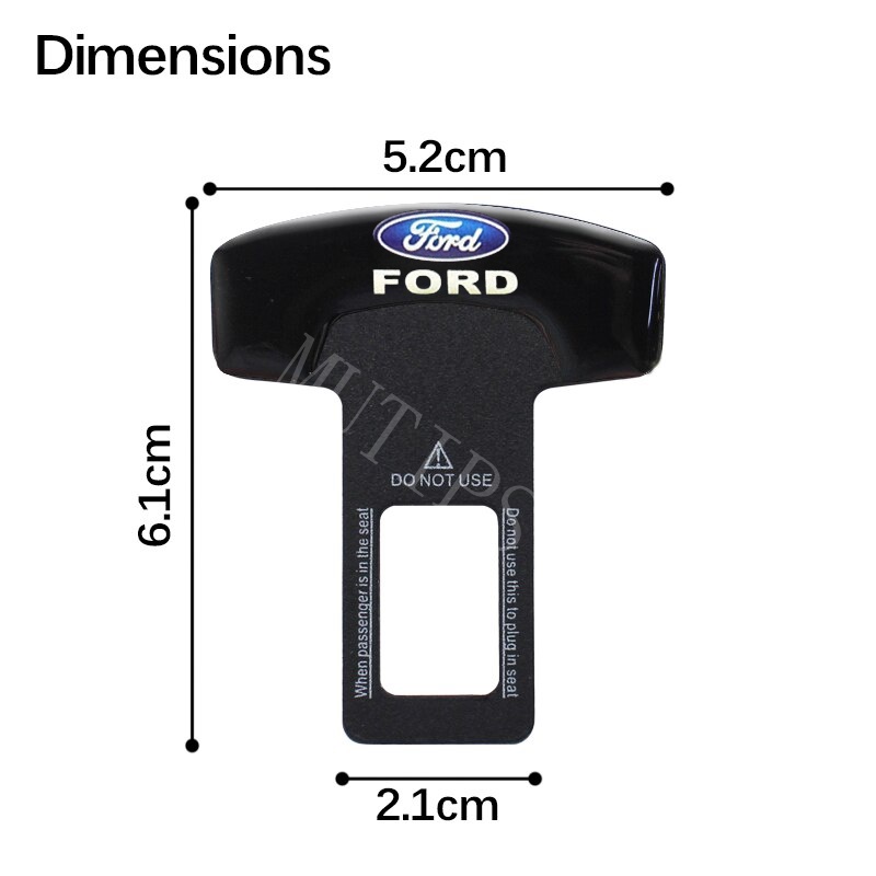 1 / 2Pcs Buckle Sabuk Pengaman Mobil Bahan Aluminum Alloy Untuk Ford Ecosport Focus Fiesta Ranger Everest Mustang