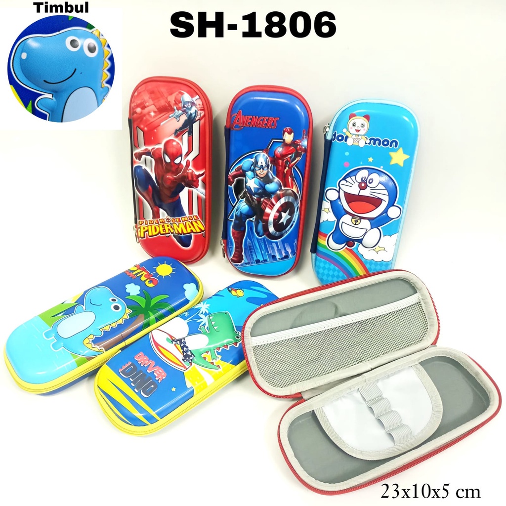

AS888 - PENSIL CASE KOTAK PENSIL 3D KARAKTER KARTUN TIMBUL BAHAN KANVAS HARD COVER, MURAH SH-1806