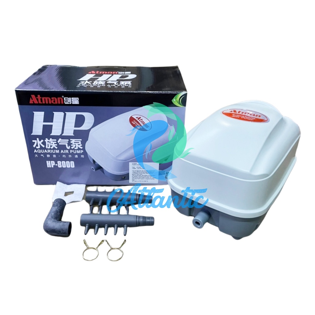 Atman HP 8000 10 Cabang Outlet Mesin Air Pump Pompa Udara Aerator Kolam Hidroponik Aquarium
