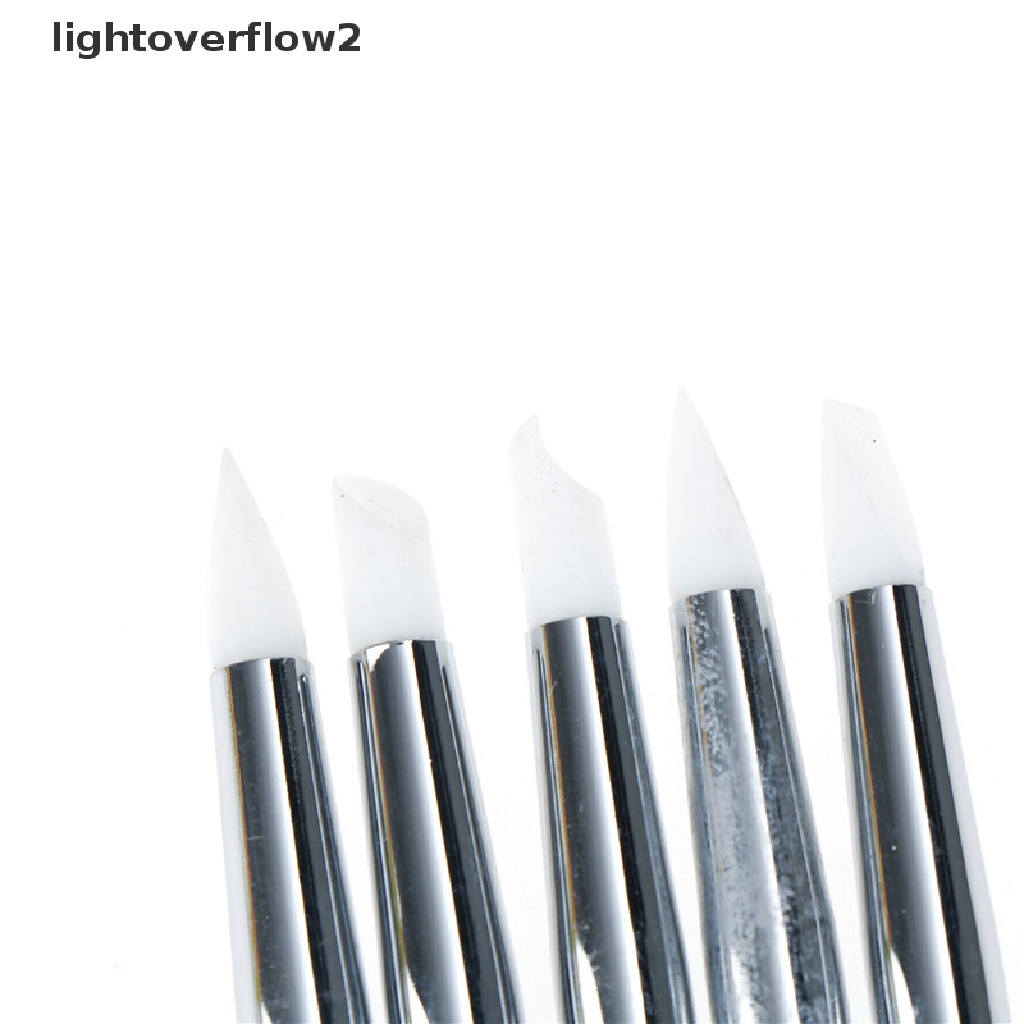 (lightoverflow2) 5pcs / Set Pena Stylus 2 Sisi Untuk Nail Art (ID)