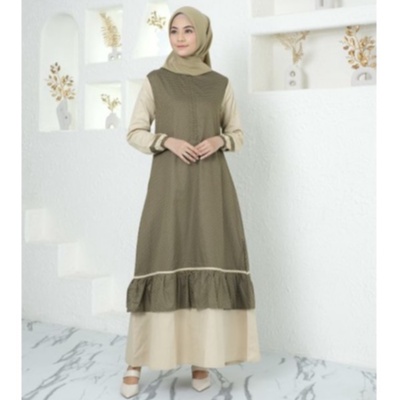 Ramee Mabelle Dress gamis katun motif dan polos busui