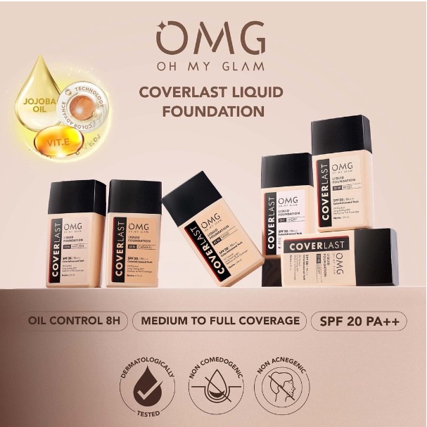 OMG Oh My Glam Coverlast Liquid Foundation SPF 20 PA++ / Alas Bedak