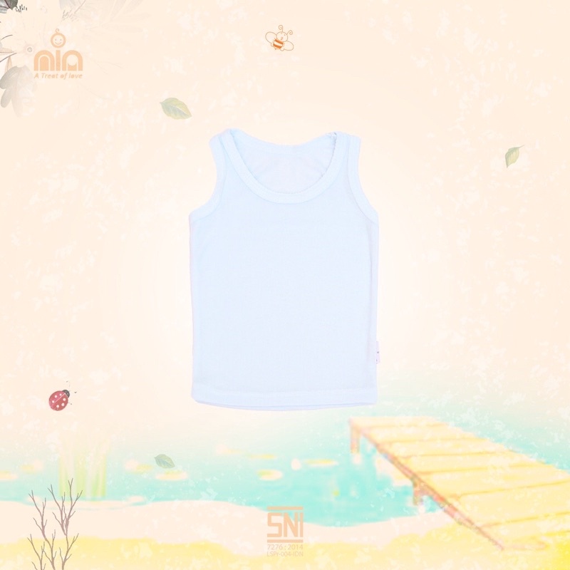 NIA (1pcs) Singlet Bayi Warna Polos Size S M L XL (WARNA RANDOM)