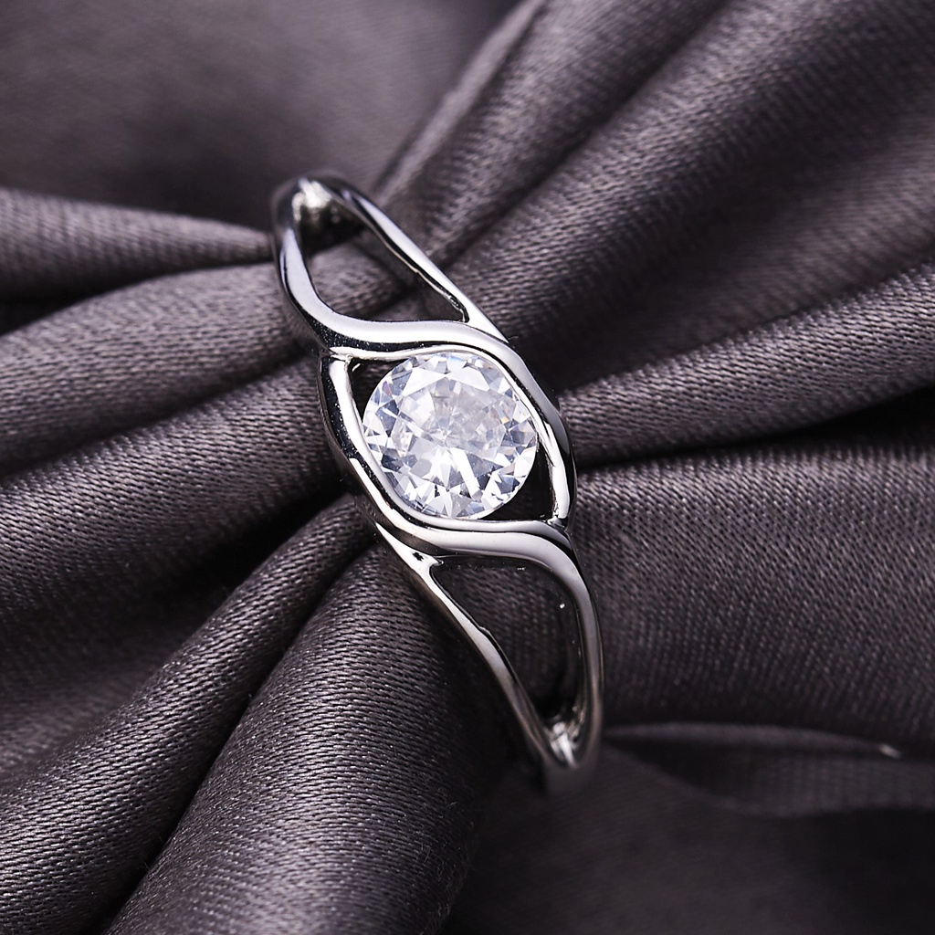 925 Perak Zirkon Cincin Fashion Elegan Pasangan Cincin Kawin Berlian Cincin Perhiasan Hadiah