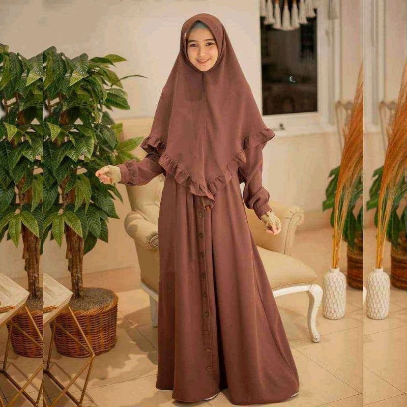 new Gamis elbina syar'i set hijab | gamis wanita terbaru