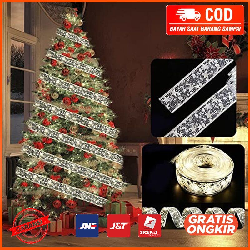 Pita Lampu LED Dekorasi Pohon Natal Ribbon Christmas Tree