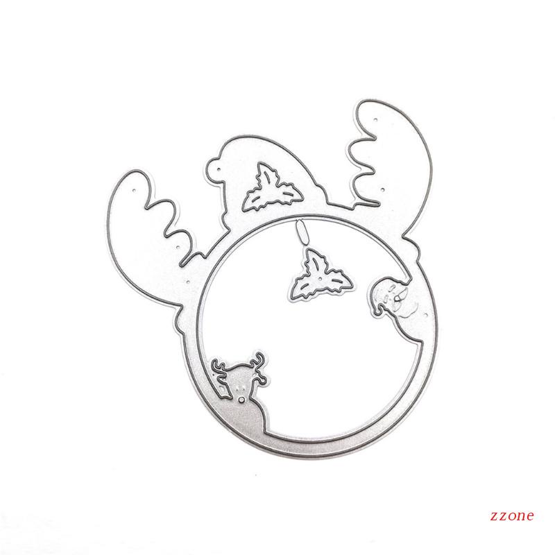 Cutting Dies Embossing Bahan Carbon Steel Desain Rusa Natal Snowman Untuk Scrapbook