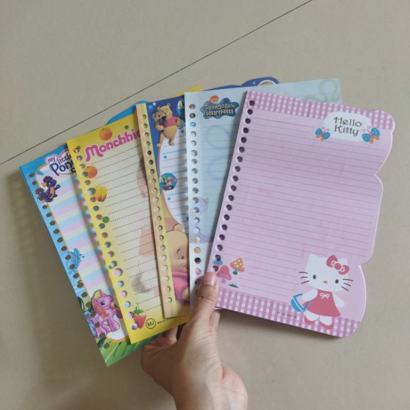 Jual Loose Leaf Kertas Isi Binder A5 / Binder Kartun / Binder Lucu