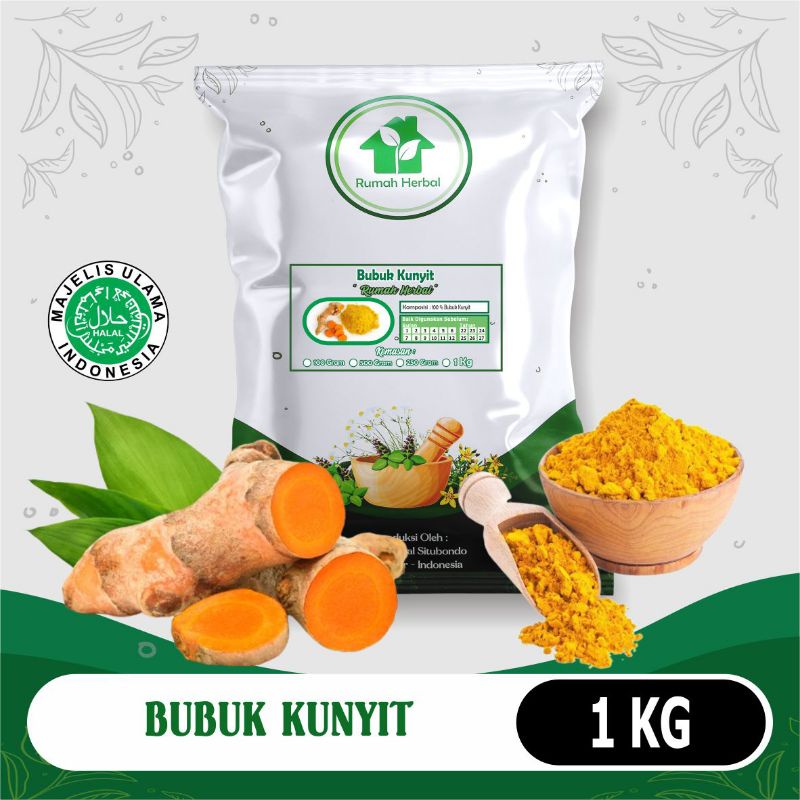 

Bubuk Kunyit/kunir kemasan 1kg rempah herbal Indonesia