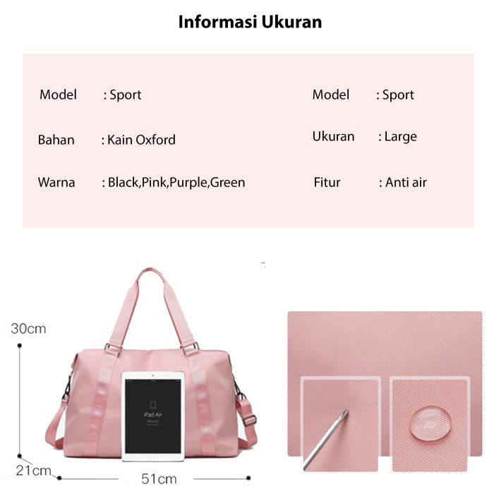 Tas Travel Penyimpanan Sport Bag Gym Fitnes Olahraga Unisex Import