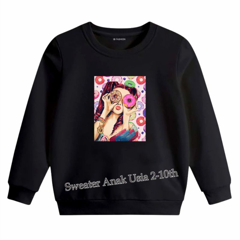 ((IB))SWEATER ANAK PEREMPUAN/CEWEK DONAT DIGITAL SABLON