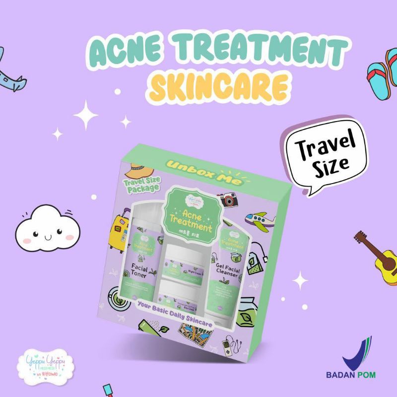 SKINCARE YEPU YEPU ACNE TREATMENT/ SKINCARE YEPU YEPU BY KIYOWO PAKET LENGKAP FULL SIZE ORI BPOM