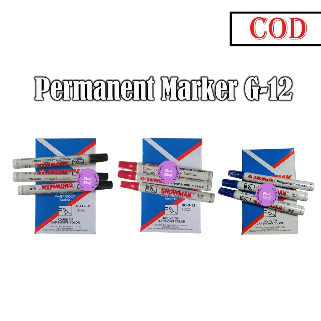 

Spidol Permanent G-12 Spidol Permanen snowman - PCS