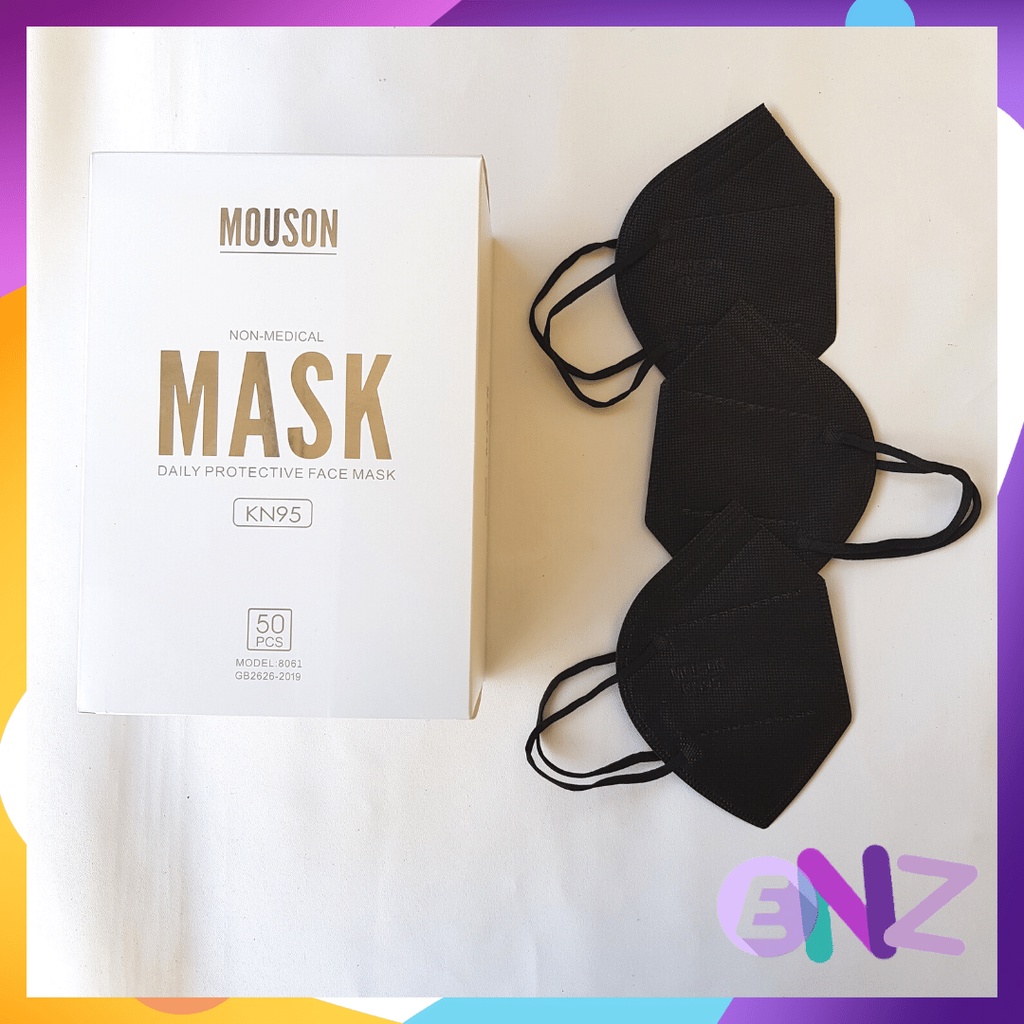 ENZ ® MOUSON MASKER KN95 MOUSON MEDIS GREENBOX EARLOOP WARNA PUTIH PER BOX ISI 50 1136