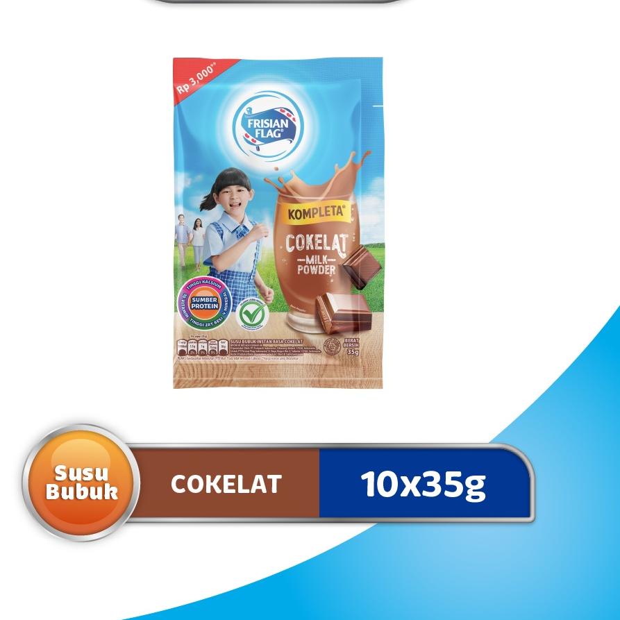 

limited Edition✔️Susu Bubuk Frisian Flag KOMPLETA Cokelat Sachet 10 x 35 gr x2|SQ8