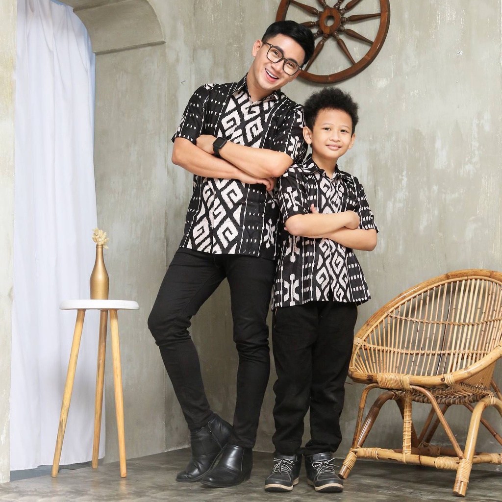 HEM BATIK PRIA LENGAN PENDEK DUONG DEWASA DAN ANAK COUPLE KELUARGA KEISHAN.ID