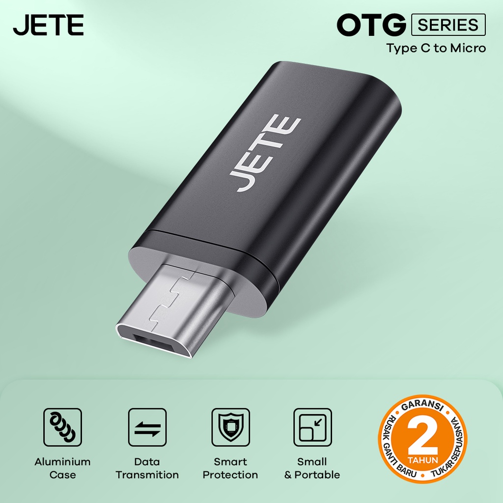 OTG Type C to Micro JETE Portable With Alumunium Case - Garansi 2Th