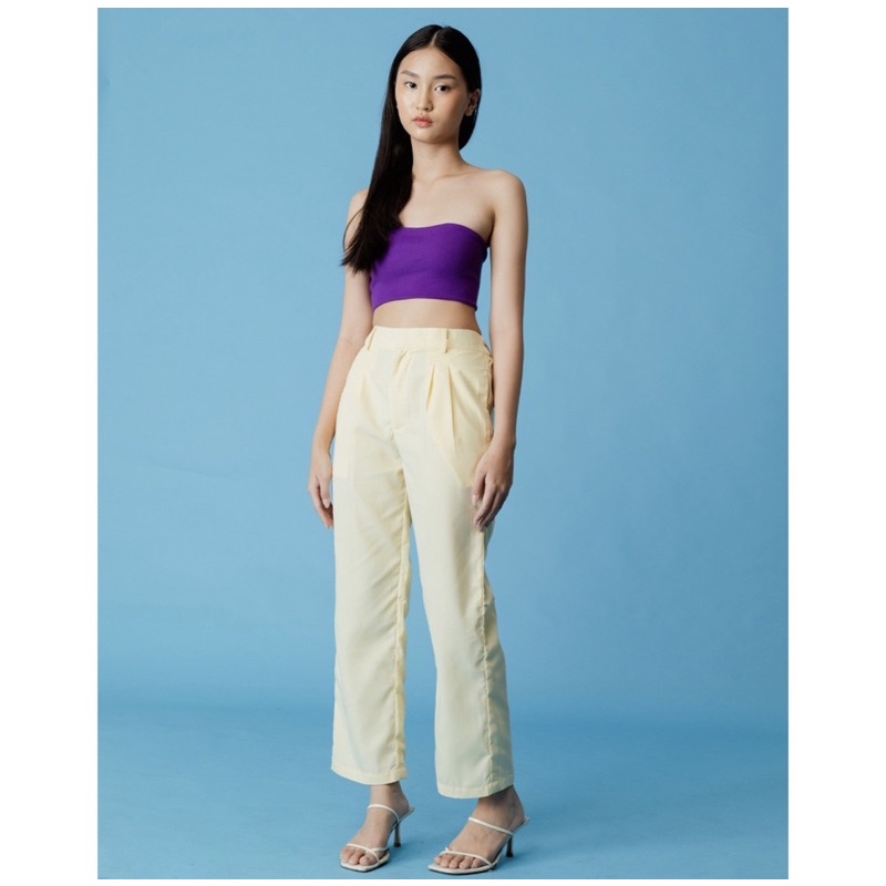 Cotton Yellow Pale Pants Ats The Label