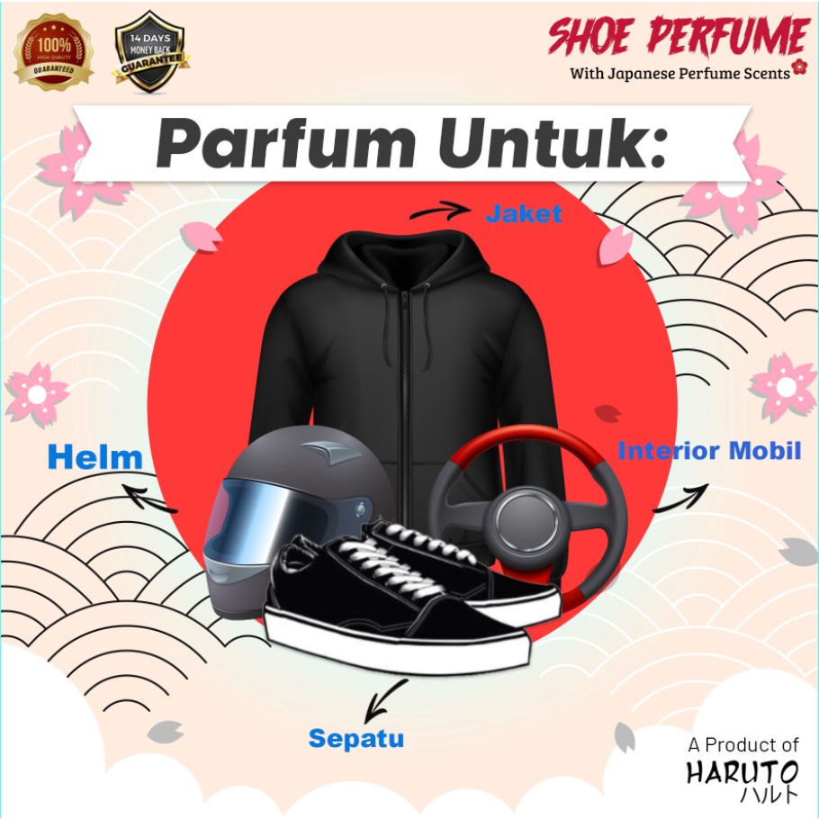 Paket pembersih sepatu Haruto paket lengkap shoe cleaner spray 100ml+water repellent+parfum sepatu+sikat sepatu+kain microfiber