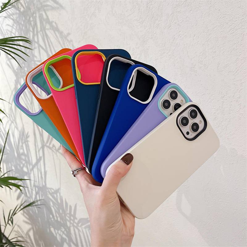 3 in 1 Case Warna Permen Untuk iPhone 11 Pro MAX X XS MAX XR 7 8 6 6S Plus SE 2022 2020