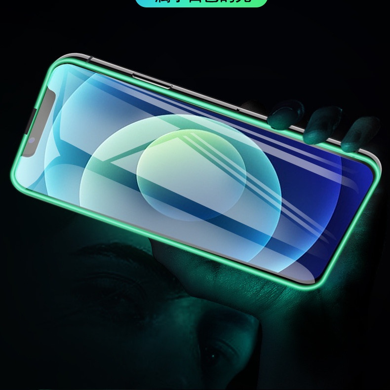1pc Pelindung Layar Tempered Glass 3D Luminous Untuk iPhone 13 12 11 14 Pro Max