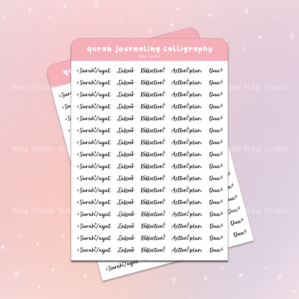 

Quran Journaling Calligraphy Sticker by Nuha Waterproof Scrapbook Diary Journal Bujo Aesthetic Stiker