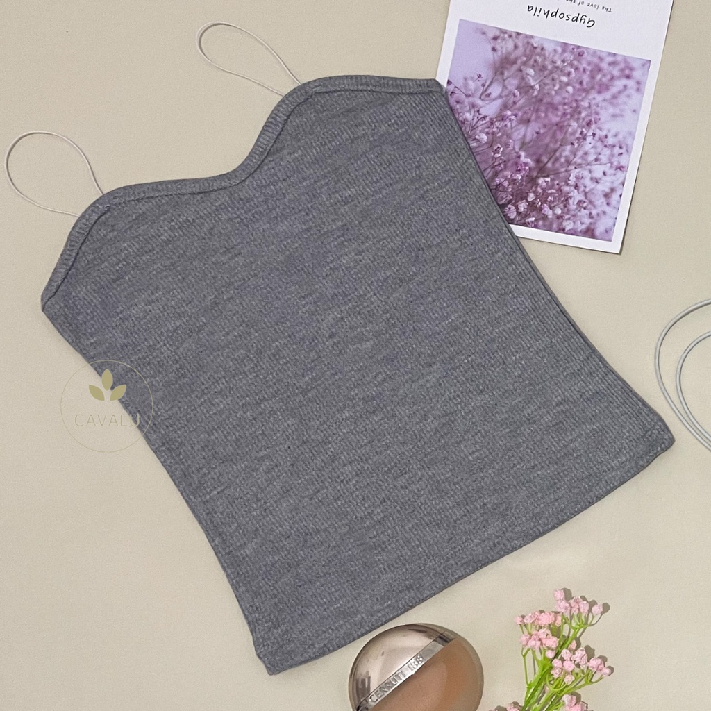 CAVALU Korean Tanktop Crop Top Korea Tank Top Spaghetti Baju Atasan Wanita 051