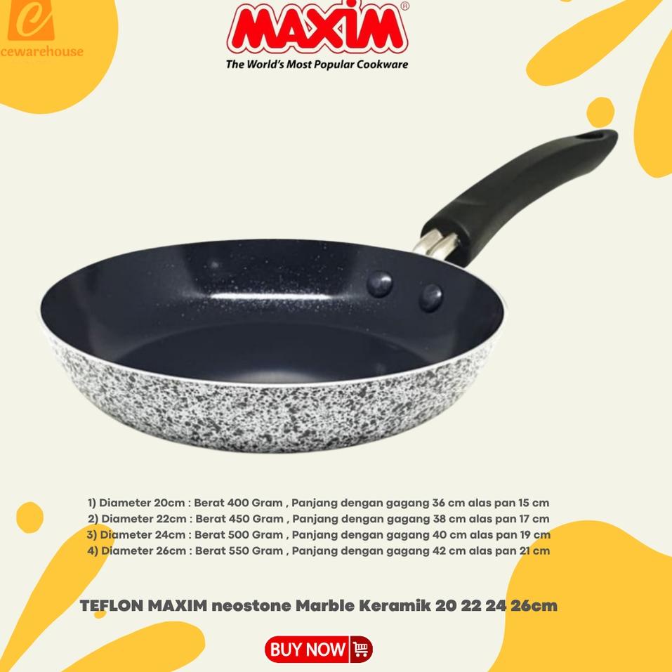 ↹,Q201AC,➧ TEFLON MAXIM FRYPAN ANTI LENGKET neostone Marble Keramik 20 22 24 26cm UTR9