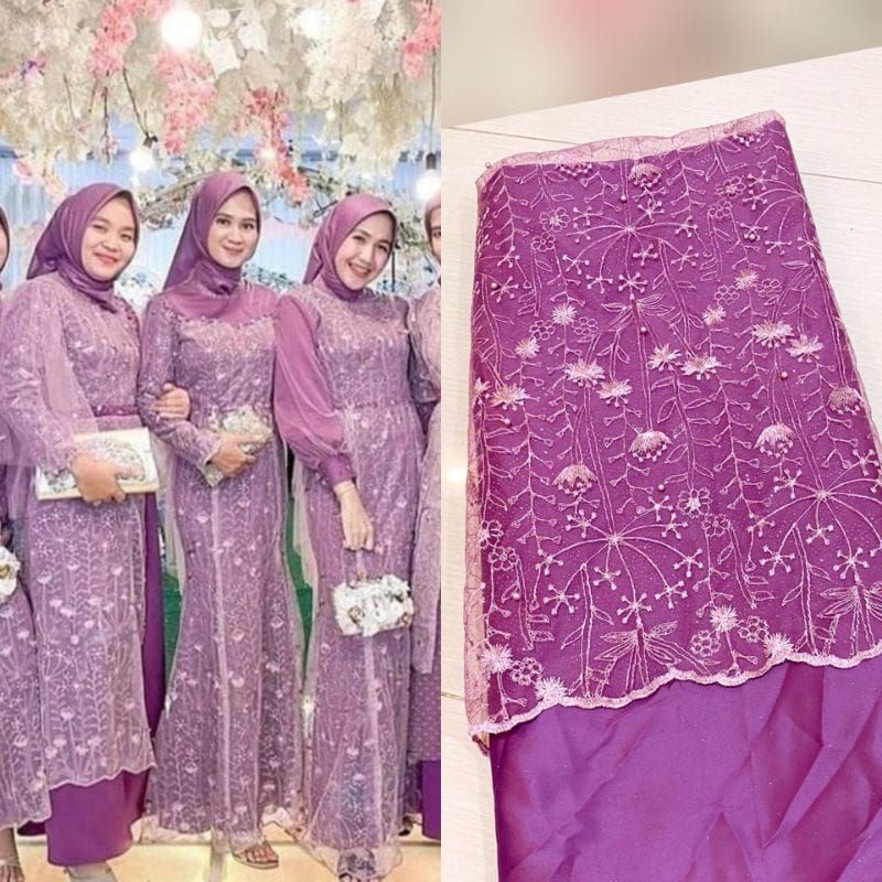 Brokat Tile Mutiara, Tile Glitter , Brokat Tile , Seragam Bridesmaids