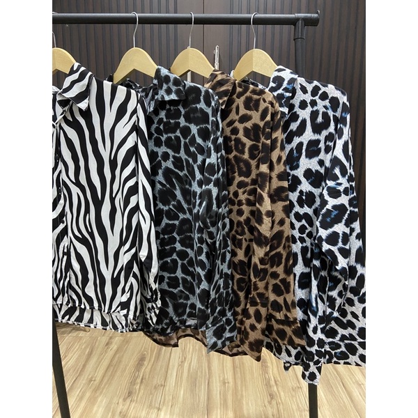 kemeja leopard rayon LD 110 sampai LD 130 / kemeja bahan rayon