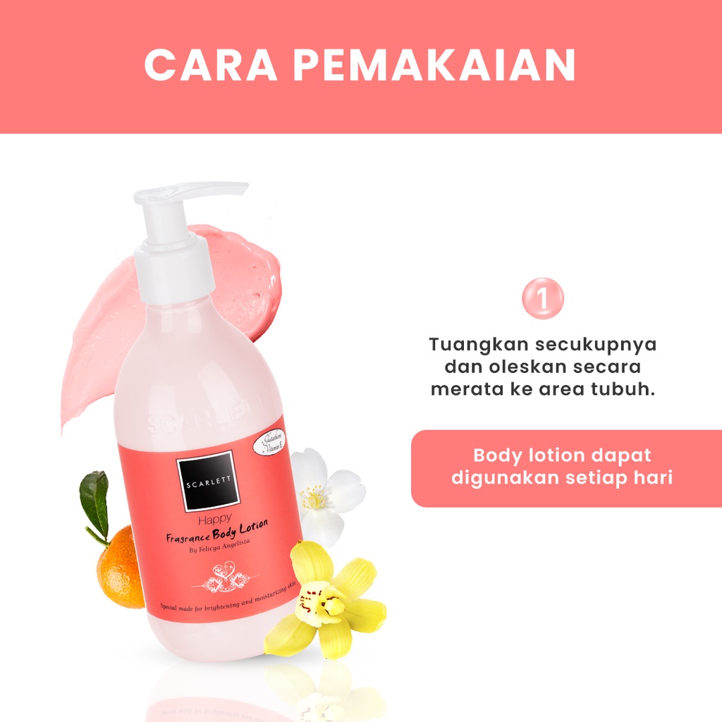 ORIGINAL Scarlett Whitening Body Lotion Happy GIRLSNEED77 MEDAN BEAUTY Cosmetics SKIN CARE Kosmetik Kecantikan