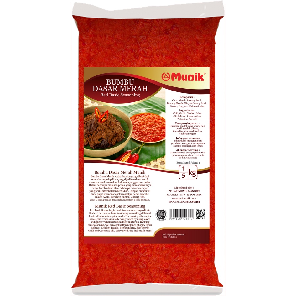 

Bumbu Munik Bumbu Dasar Merah - 1 Kg