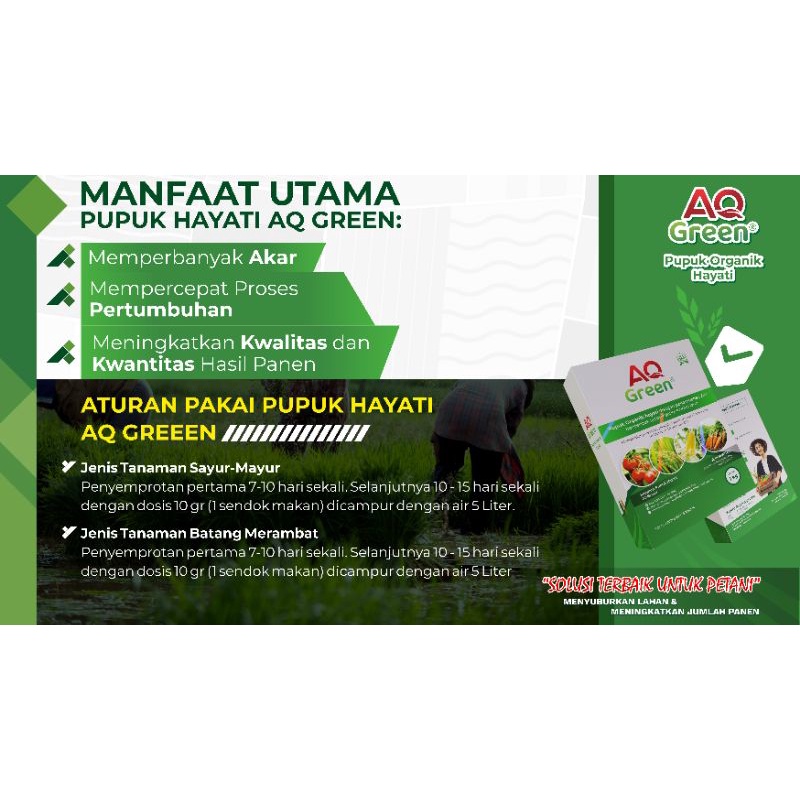 Pupuk Organik Hayati Bubuk Premium AQ GREEN 45 gr