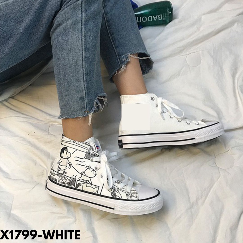 SEPATU SNEAKERS WANITA GAYA ALA ANAK SEKOLAH YANG KEREN BET GOOD QUALITY MATERIAL CANVAS IMPORT 1799
