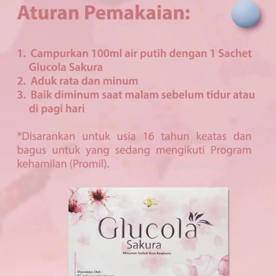 GLUCOLA SAKURA MCI Minuman kolagen dan Glutathione isi 20 box