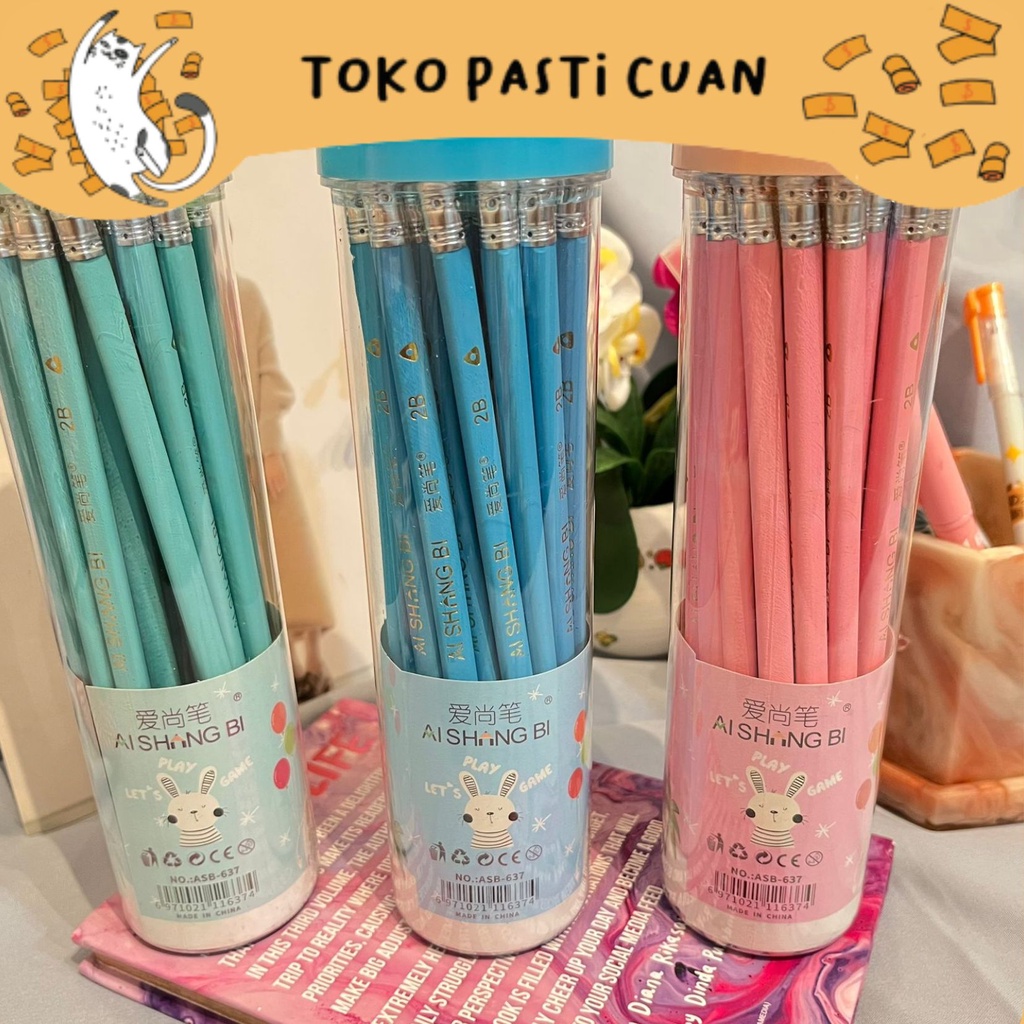 

pensil 2B aishing warna versi 2 LILAC keperluan sekolah ujian bisa COD fancy lucu sekolah ATK fancy termurah