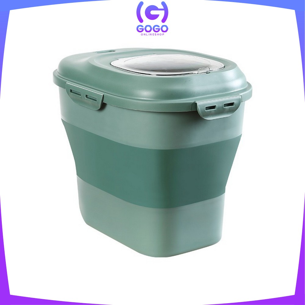 GOGO-C259 Tempat Penyimpanan Beras 25KG Foldable Rice Container Storage Dispenser Beras FREE CANGKIR