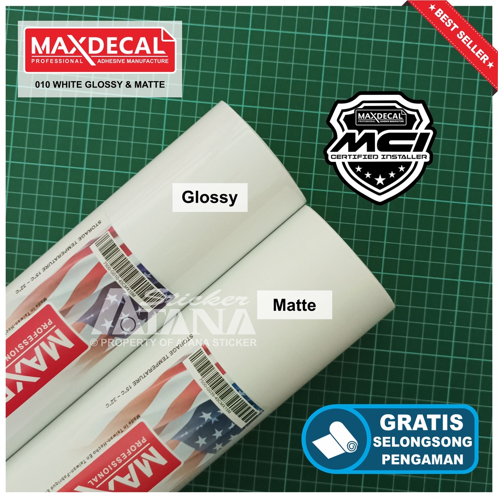 Skotlet Putih Doff Glossy Maxdecal Scotlet White Dop Gloss Stiker Matte Metalik Kilap Sticker Anti Gores Meteran Decal Roll Scotlite Body Sepeda Motor Matic Scotlight Mobil Tiang Dekorasi Kaca Aquarium PCX NMAX Beat Vario Vespa Ninja ADV Avanza Xenia Lexi