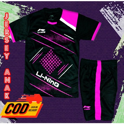 Jersey Baju Bola Futsal Anak Anak Umur 6- 13 Tahun Stelan Badminton Volly