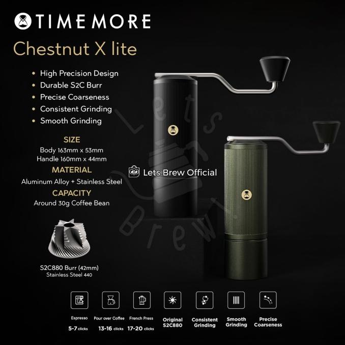 Buruan serbu] Timemore Hand Grinder Chesnut X Lite S2C Burr Alat GIling Kopi Manual