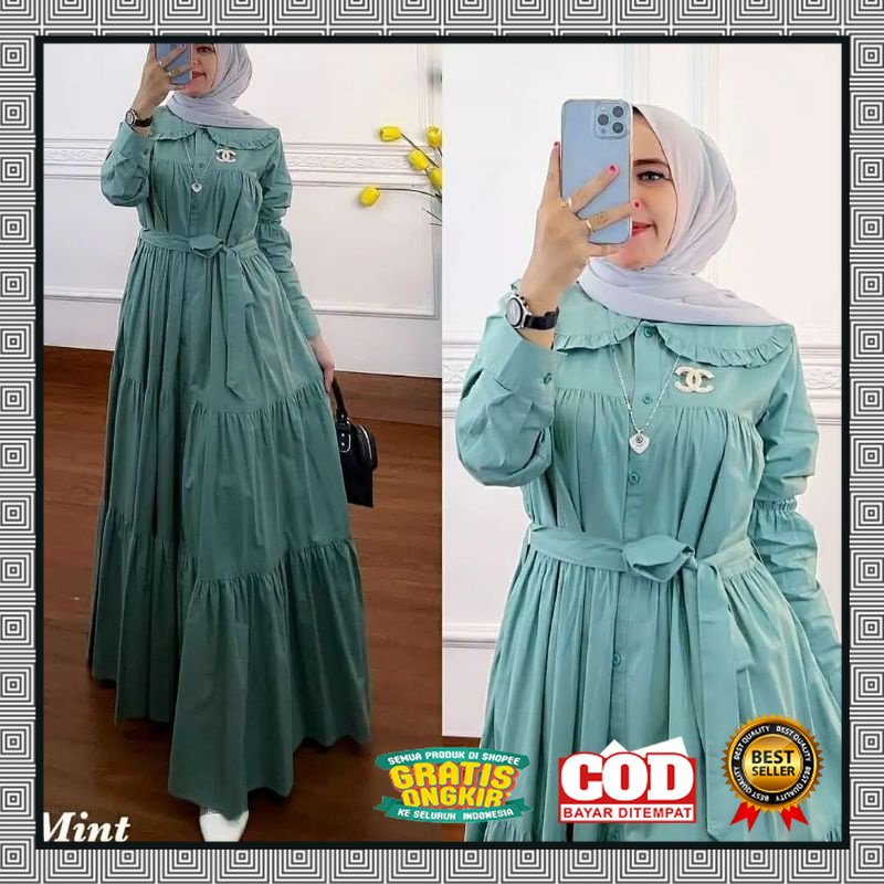 Baju Dress Murah / Gamis Polos Terbaru2022 Dress Maxi Kiranti Dress matt Katun Rayon Dress Muslim Ba