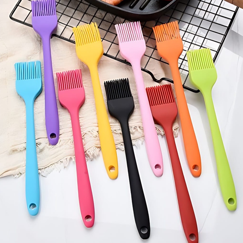 KUAS SILIKON MENTEGA UKURAN 21 CM/ KUAS KUE DAN ROTI / KUAS BBQ / KUAS SILIKON FOOD GRADE / SILICONE BRUSH / Kuas Full Silikon / Kuas Silicon / Kuas Roti / Kuas Mentega / Kuas Kue / Kuas Untuk Masak / Kuas Silikon Tahan Panas