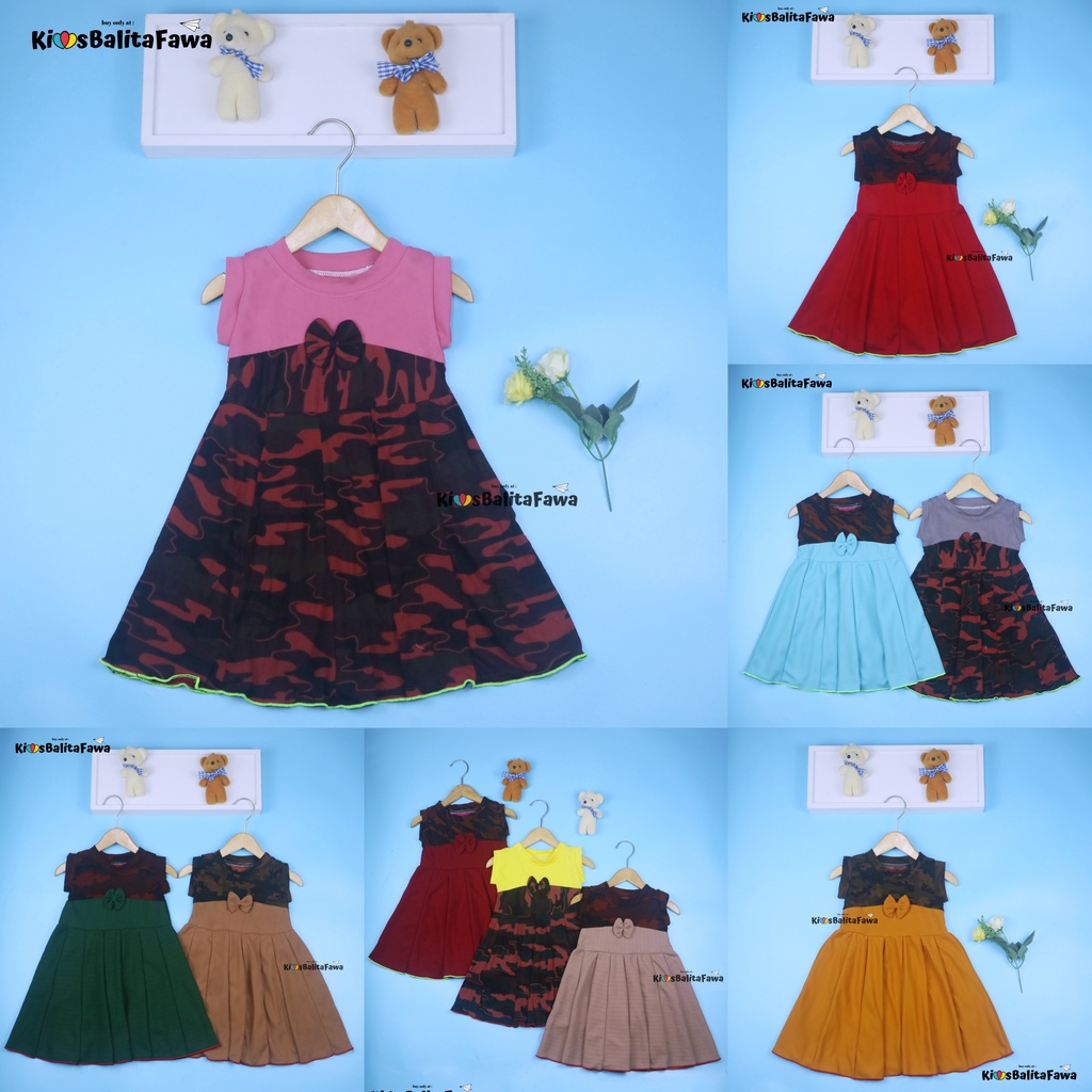 (ABRI) Dress Aila 1-2 Tahun / Dres Pesta Baju Anak Perempuan Harian Gaun Yukensi Murah Babycinnamon