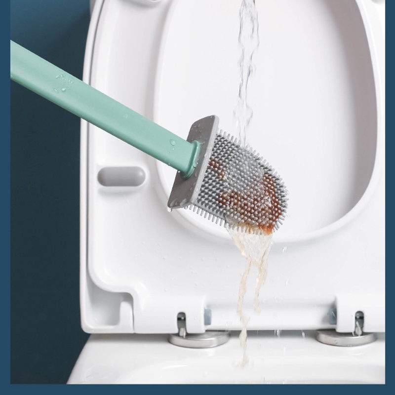 Berus Toilet Multi Fungsi Berus Toilet Silikon 3 in 1 Alat Pembersihan Toilet Dengan Kontainer