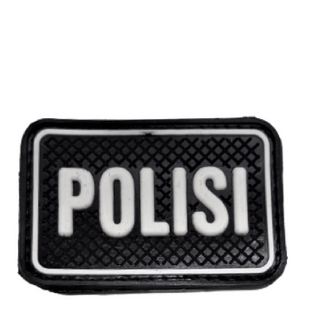 Patch Rubber POLISI Perekat Karet Velcro Tulisan Polisi Kuning