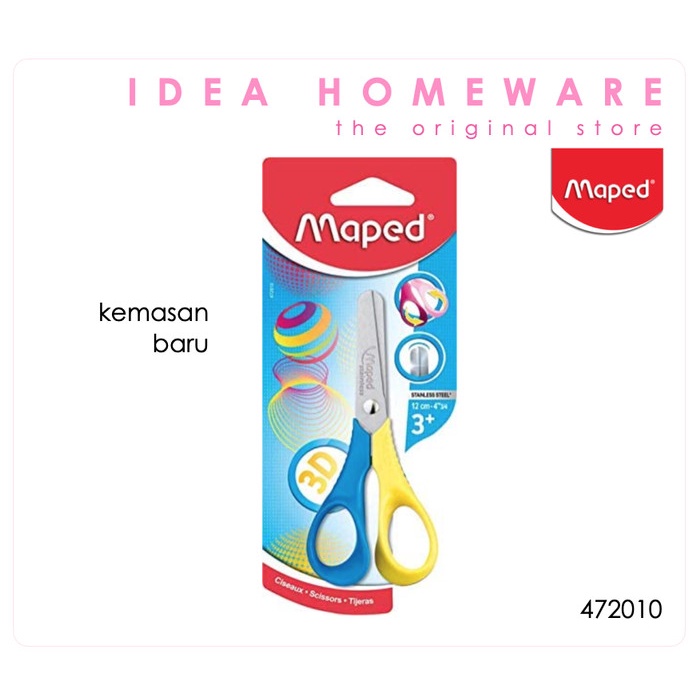 

Cuci Gudang Gunting Anak Umur 3 Tahun 12 Cm Blister Ujung Tumpul Maped 3D Scissors Sale!!!