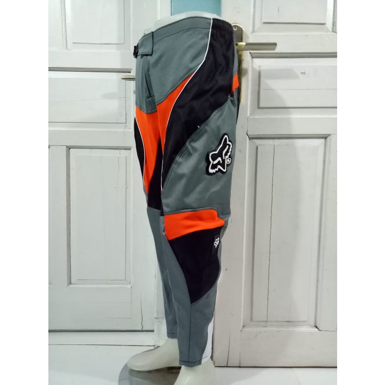 Celana Cross - Celana Trail - Celana Enduro - Celana Gastrack Adventure - Bahan Condura Berkualitas - Celana motor cross - Celana trabas bahan condura  TERLARIS -  Colour  ABU ORANGE