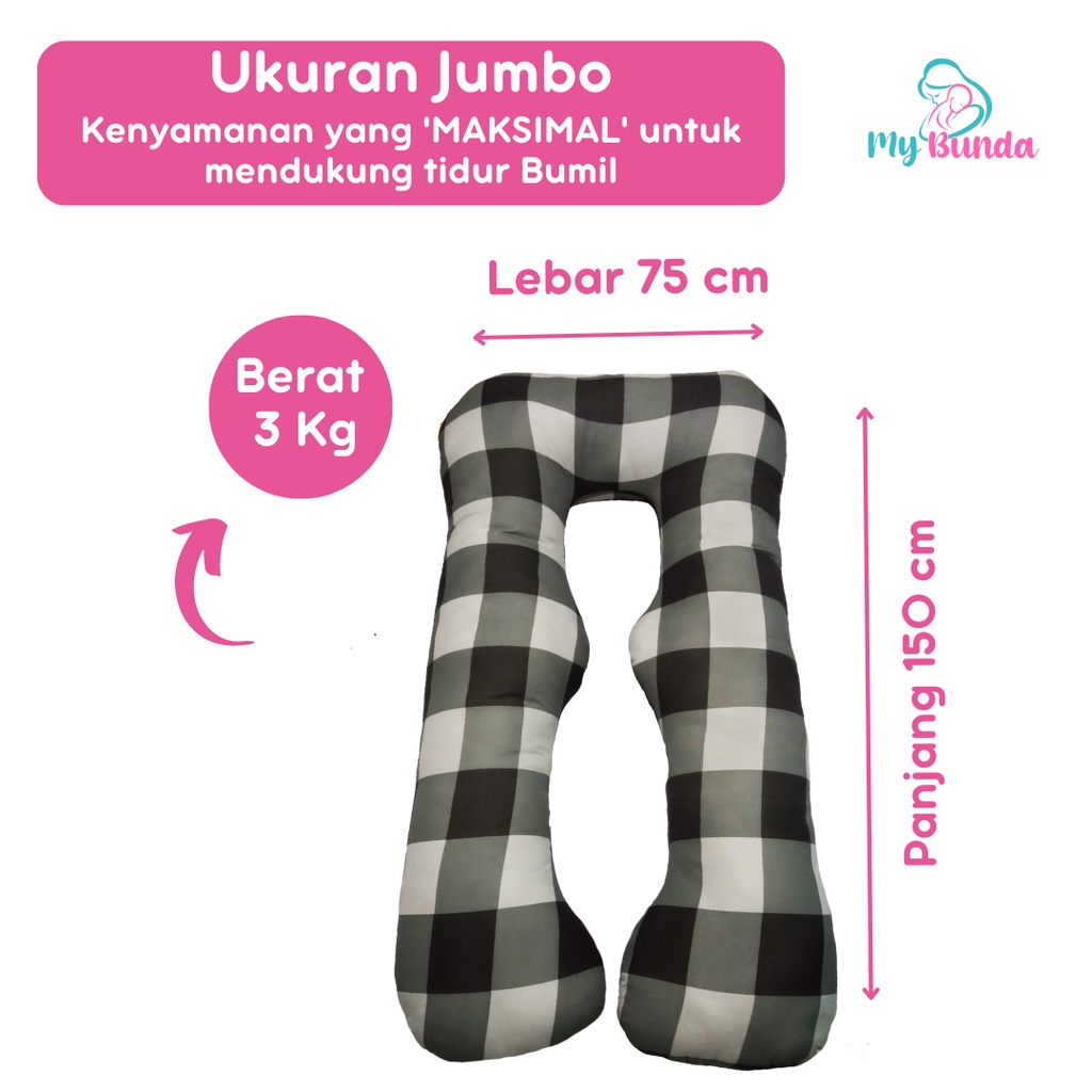 Bantal Bumil dan Menyusui untuk Kasur Ibu Hamil Jenis Bantal Hamil Jumbo Premium dengan Desain Bantal Ibu Hamil Tidur Jumbo yang Sangat Nyaman untuk Jadi Guling Ibu Hamil - Motif BB25